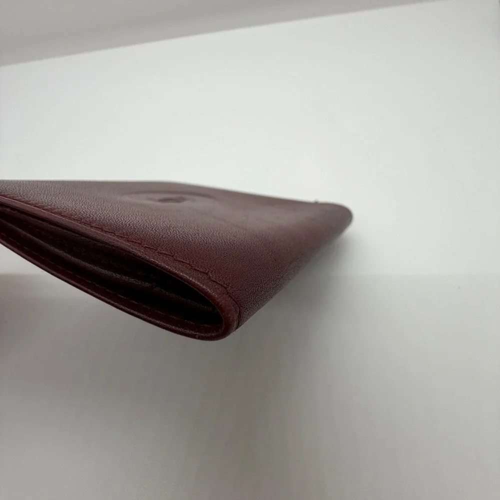 Cartier Authentic Unisex Must De Cartier Leather Bifold Wallet
